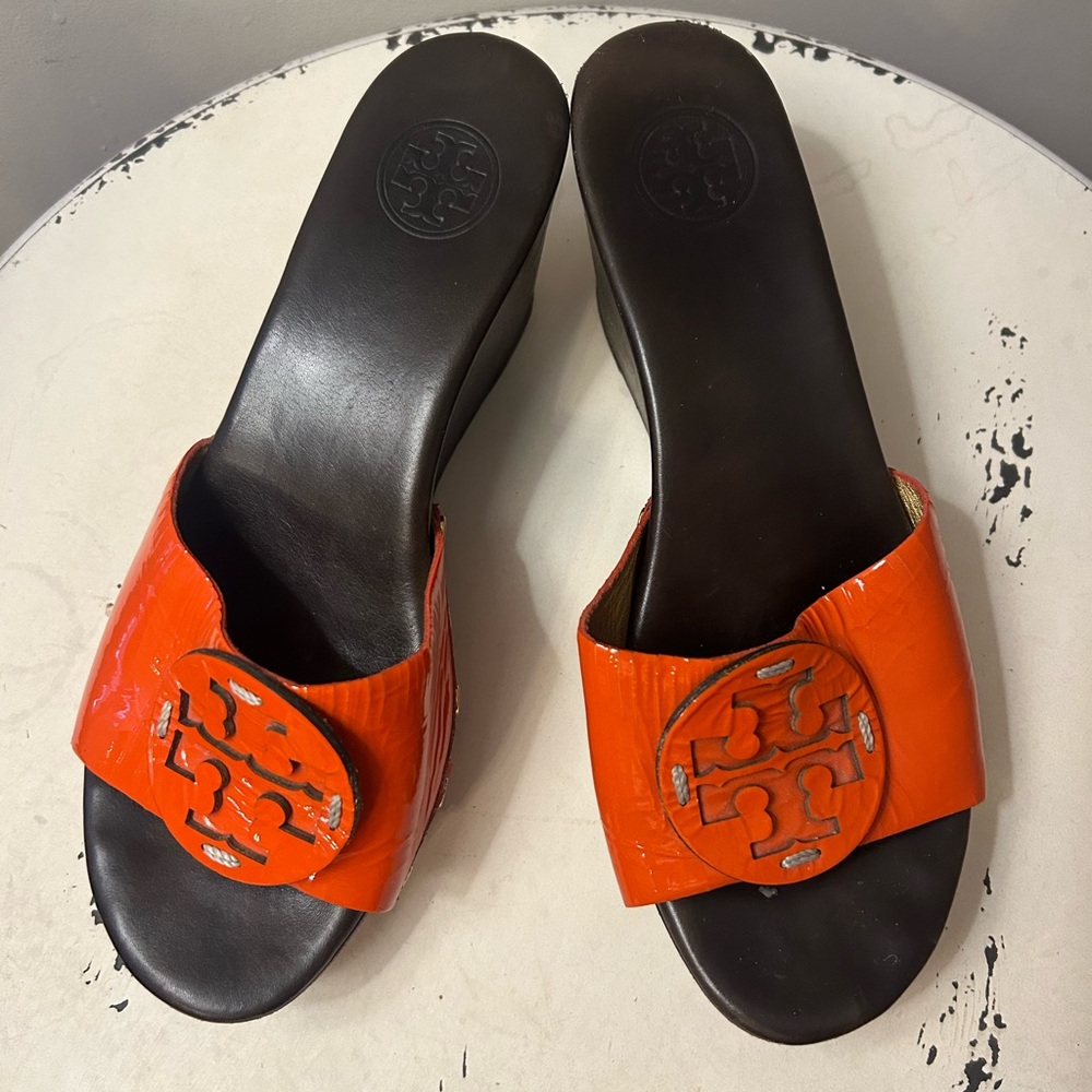 Tory Burch Orange Slide Sandals